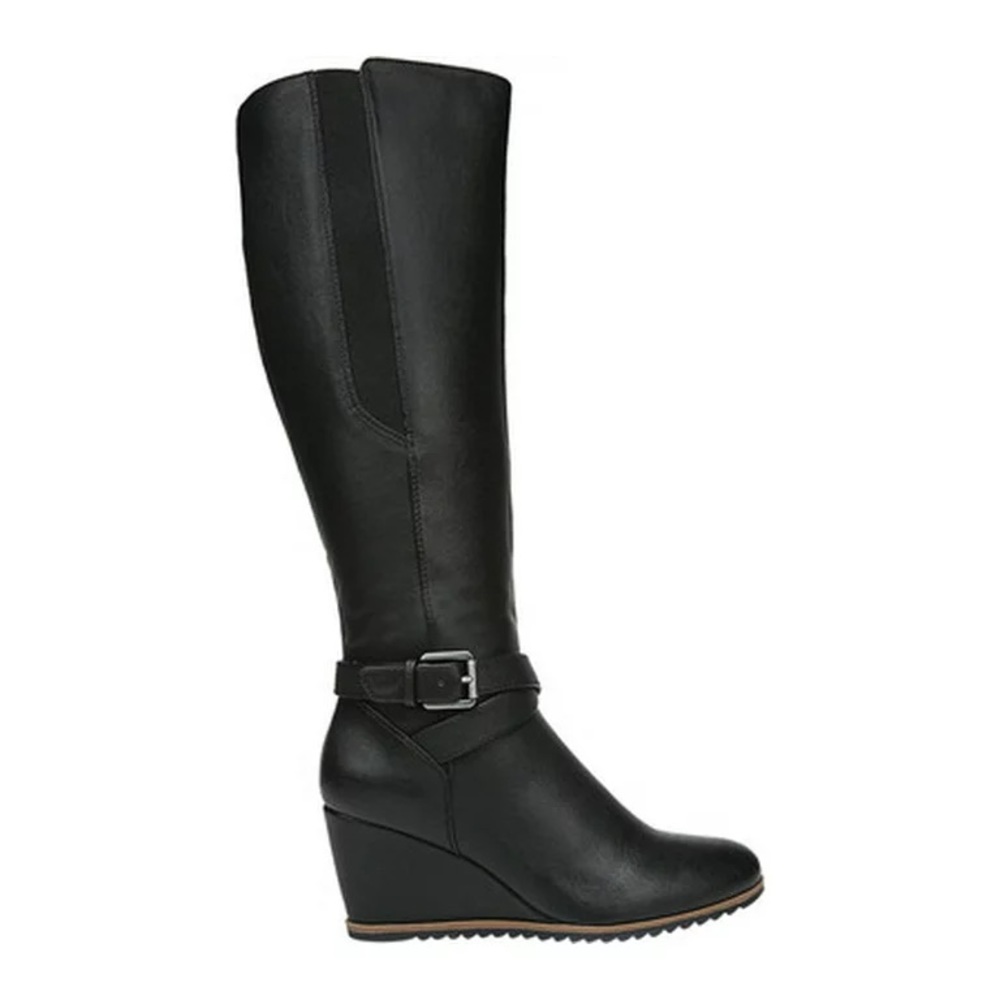 Soul Naturalizer Womens Harvest Riding Boots Black Wedge Knee High 6.5 W NWOT
